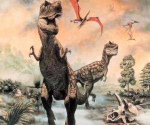 пазл Динозавры и птеродактиль